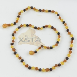 Amber necklace raw small beads baroque